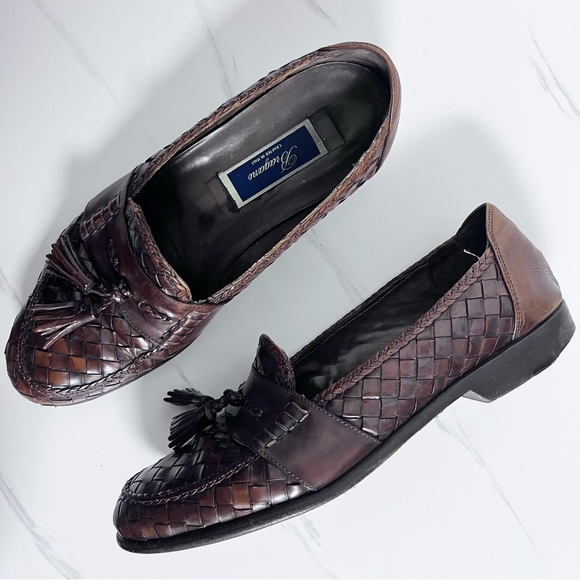 Bragano Italian Woven Leather Loafer Brown Leather Size 11 - Picture 1 of 10
